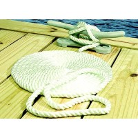Seachoice 3-Strand Twisted Nylon Dock Line, White, 3/4